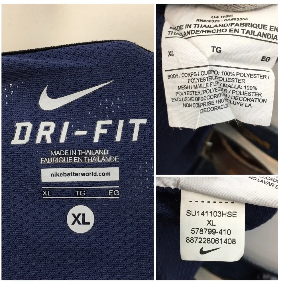 Nike Mens US Soccer USA Dri-Fit Authentic Training Jersey Navy Blue XL